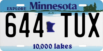 MN license plate 644TUX