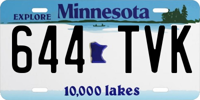 MN license plate 644TVK