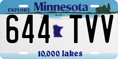 MN license plate 644TVV