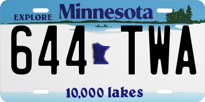 MN license plate 644TWA