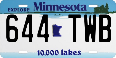 MN license plate 644TWB