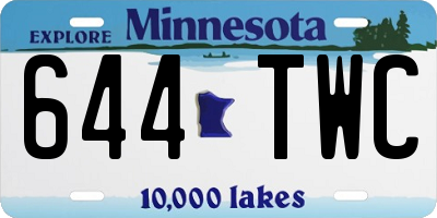 MN license plate 644TWC