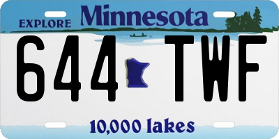 MN license plate 644TWF