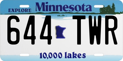 MN license plate 644TWR