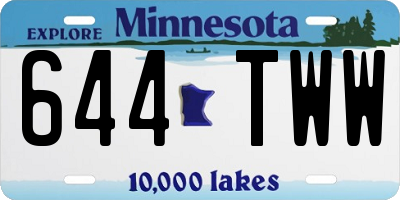 MN license plate 644TWW