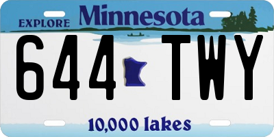 MN license plate 644TWY