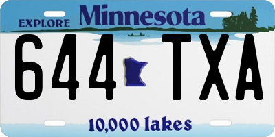 MN license plate 644TXA