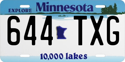 MN license plate 644TXG