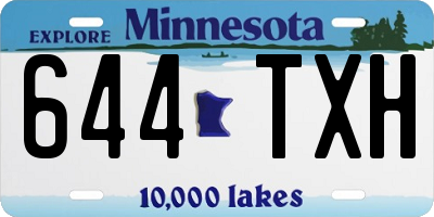 MN license plate 644TXH