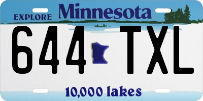 MN license plate 644TXL