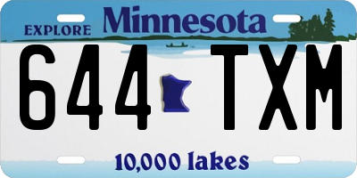 MN license plate 644TXM