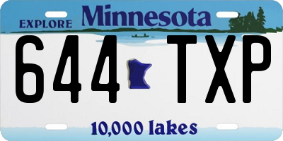 MN license plate 644TXP