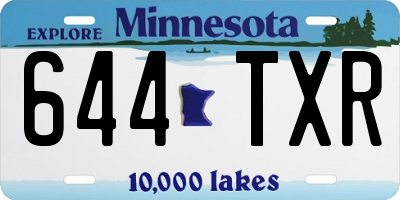 MN license plate 644TXR