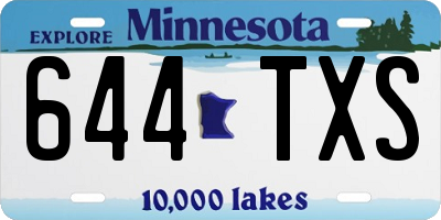 MN license plate 644TXS