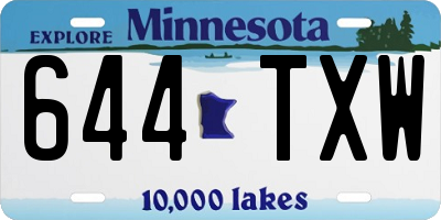 MN license plate 644TXW