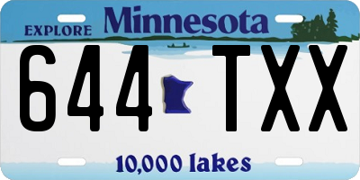 MN license plate 644TXX