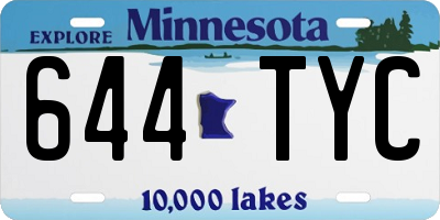 MN license plate 644TYC