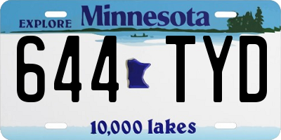 MN license plate 644TYD