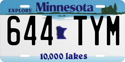 MN license plate 644TYM