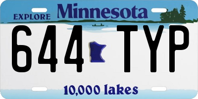 MN license plate 644TYP