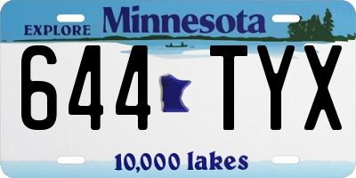 MN license plate 644TYX