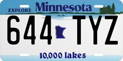 MN license plate 644TYZ