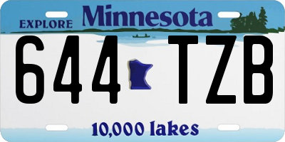 MN license plate 644TZB