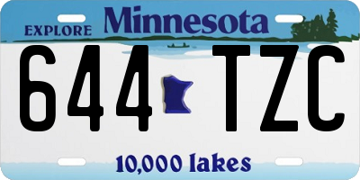 MN license plate 644TZC