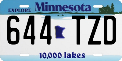 MN license plate 644TZD