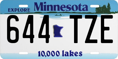 MN license plate 644TZE