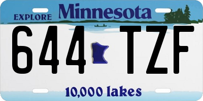 MN license plate 644TZF