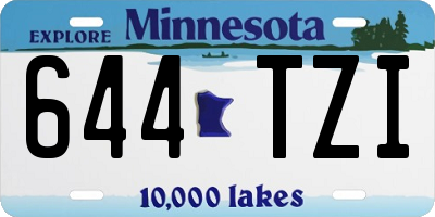 MN license plate 644TZI