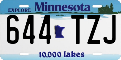MN license plate 644TZJ