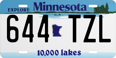 MN license plate 644TZL