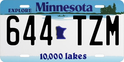 MN license plate 644TZM