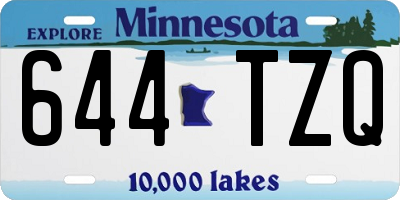 MN license plate 644TZQ
