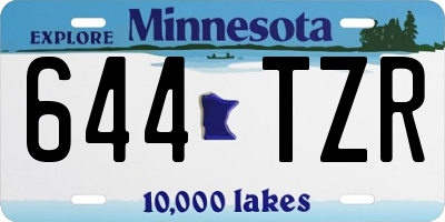 MN license plate 644TZR