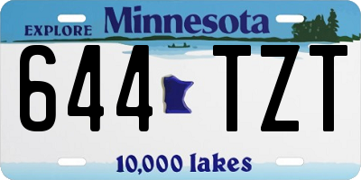 MN license plate 644TZT