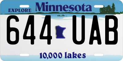 MN license plate 644UAB