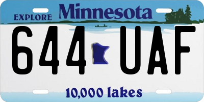 MN license plate 644UAF