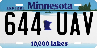 MN license plate 644UAV