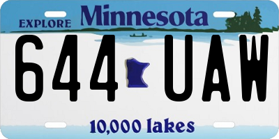 MN license plate 644UAW