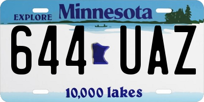 MN license plate 644UAZ