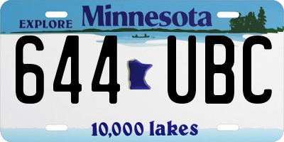 MN license plate 644UBC