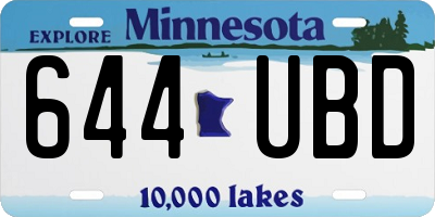 MN license plate 644UBD
