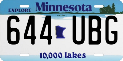 MN license plate 644UBG