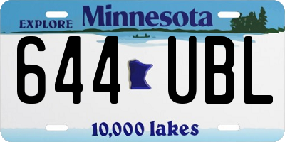 MN license plate 644UBL