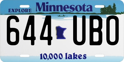 MN license plate 644UBO