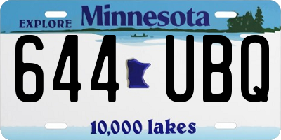 MN license plate 644UBQ