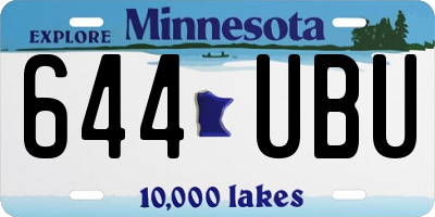 MN license plate 644UBU